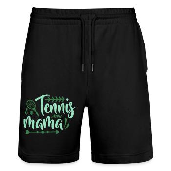Tennis Vintage Rétro Joueur de Tennis Sport Hobby - Short de jogging bio TRAINER Stanley/Stella unisexe - noir - Devant - Nik (191cm) & Marisol (170cm)