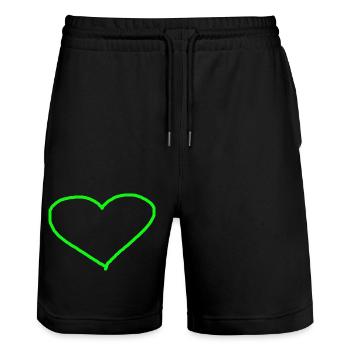 Coeur Vert Idée Cadeau Vert Clair Herbe Vert Amour - Short de jogging bio TRAINER Stanley/Stella unisexe - noir - Devant - Nik (191cm) & Marisol (170cm)