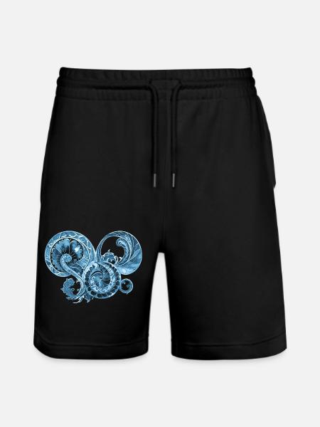 Blue Ornament - Stanley/Stella Trainer Unisex Organic Jogging Shorts - black