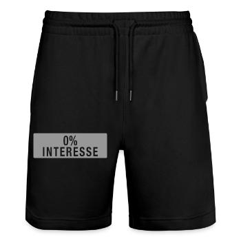 0% Interesse - Stanley/Stella Unisex Bio Joggingshorts Trainer  - Schwarz - Vorne - Nik (191cm) & Marisol (170cm)