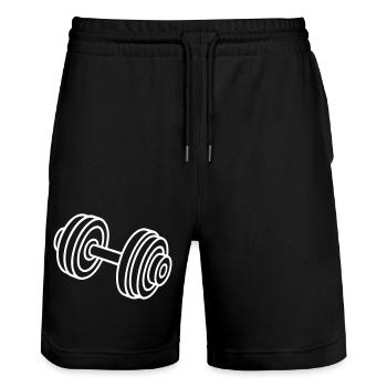Icône de poids d’haltères - Short de jogging bio TRAINER Stanley/Stella unisexe - noir - Devant - Nik (191cm) & Marisol (170cm)