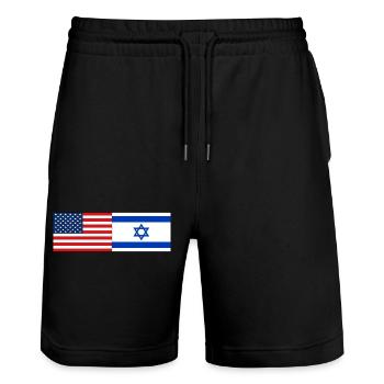 États-Unis, Israël Drapeau - Short de jogging bio TRAINER Stanley/Stella unisexe - noir - Devant - Nik (191cm) & Marisol (170cm)