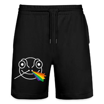Prisme caméléon - Short de jogging bio TRAINER Stanley/Stella unisexe - noir - Devant - Nik (191cm) & Marisol (170cm)
