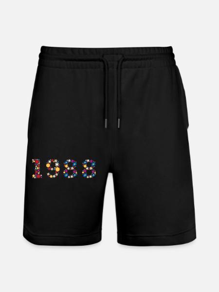 Flowers 1988 - Stanley/Stella Unisex Bio Joggingshorts Trainer  - Schwarz