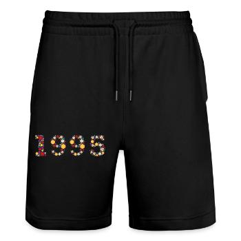 Fleurs 1995 - Short de jogging bio TRAINER Stanley/Stella unisexe - noir - Devant - Nik (191cm) & Marisol (170cm)