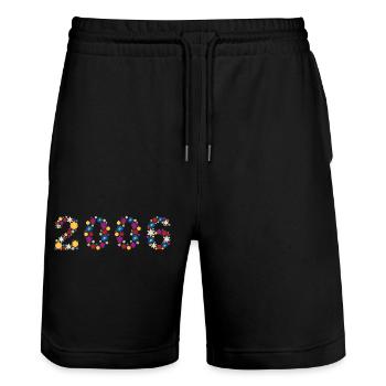 Flowers 2006 - Stanley/Stella Unisex Bio Joggingshorts Trainer  - Schwarz - Vorne - Nik (191cm) & Marisol (170cm)