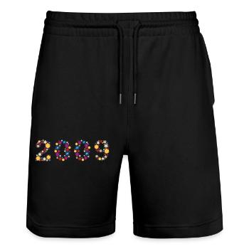 Flowers 2009 - Stanley/Stella Unisex Bio Joggingshorts Trainer  - Schwarz - Vorne - Nik (191cm) & Marisol (170cm)