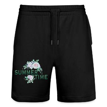 Roses - Short de jogging bio TRAINER Stanley/Stella unisexe - noir - Devant - Nik (191cm) & Marisol (170cm)