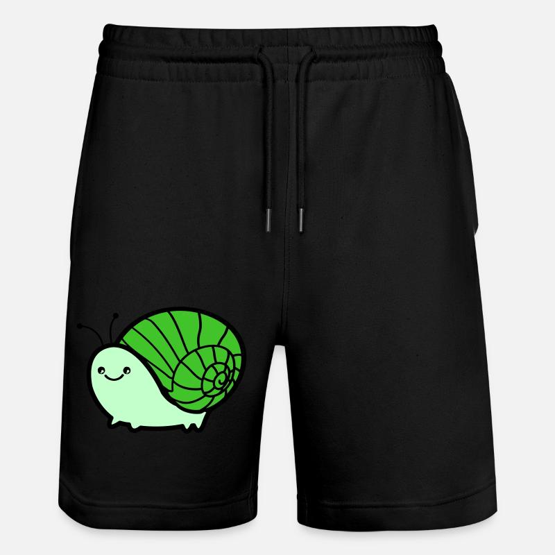 schnecke 02 - Stanley/Stella Unisex Bio Joggingshorts Trainer  - Schwarz