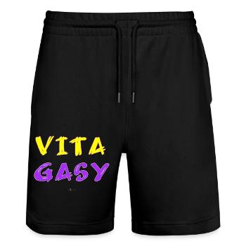 MDG Vita Gasy 01 - Short de jogging bio TRAINER Stanley/Stella unisexe - noir - Devant - Nik (191cm) & Marisol (170cm)