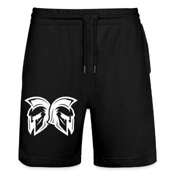 Spartaner Symbol Gladiator Team - Stanley/Stella Unisex Bio Joggingshorts Trainer  - Schwarz - Vorne - Nik (191cm) & Marisol (170cm)