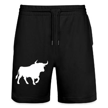 stier - Stanley/Stella Unisex Bio Joggingshorts Trainer  - Schwarz - Vorne - Nik (191cm) & Marisol (170cm)