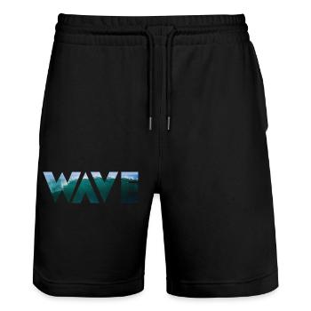 Wave - Arbre - Short de jogging bio TRAINER Stanley/Stella unisexe - noir - Devant - Nik (191cm) & Marisol (170cm)