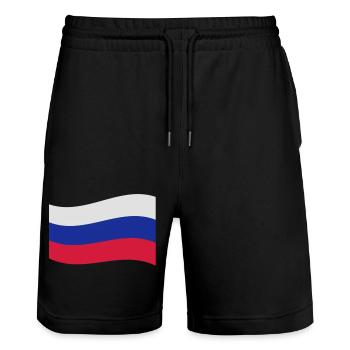 russia - Short de jogging bio TRAINER Stanley/Stella unisexe - noir - Devant - Nik (191cm) & Marisol (170cm)