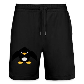Muscle Penguin - Stanley/Stella Unisex Bio Joggingshorts Trainer  - Schwarz - Vorne - Nik (191cm) & Marisol (170cm)