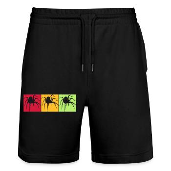 couleurs carrés motif araignée colorée de - Short de jogging bio TRAINER Stanley/Stella unisexe - noir - Devant - Nik (191cm) & Marisol (170cm)