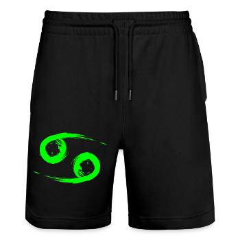 Krebs Cancer Sternzeichen Design Symbol Grün - Stanley/Stella Unisex Bio Joggingshorts Trainer  - Schwarz - Vorne - Nik (191cm) & Marisol (170cm)