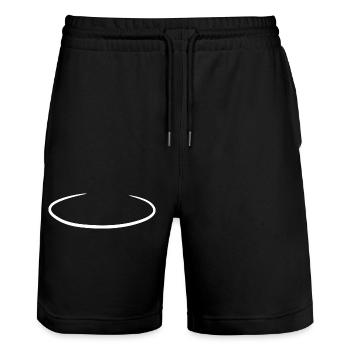 Engel Ring Kreis Weiß - Stanley/Stella Unisex Bio Joggingshorts Trainer  - Schwarz - Vorne - Nik (191cm) & Marisol (170cm)