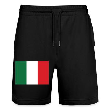 Italien Flagge - Stanley/Stella Unisex Bio Joggingshorts Trainer  - Schwarz - Vorne - Nik (191cm) & Marisol (170cm)