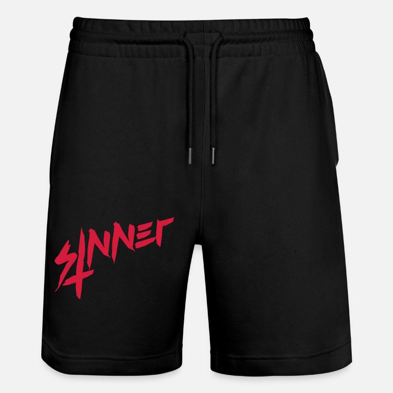 Croix à l'envers pécheur - Short de jogging bio TRAINER Stanley/Stella unisexe - noir
