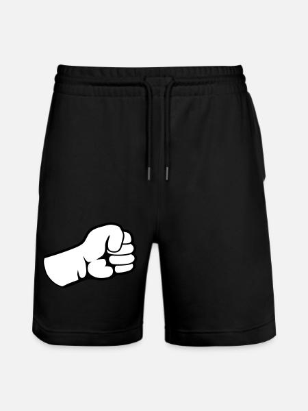 Geballte Faust Design - Stanley/Stella Unisex Bio Joggingshorts Trainer - Schwarz
