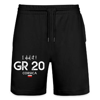 I did it GR 20 hiking trekking corsica rando GR 20 - Stanley/Stella Trainer Unisex Organic Jogging Shorts - black - Front - Nik (191cm) & Marisol (170cm)