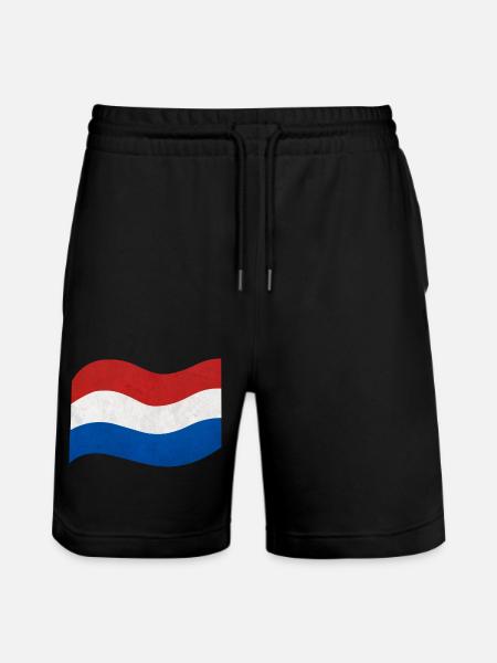 Flag of Netherlands - Stanley/Stella Trainer Unisex Organic Jogging Shorts - black