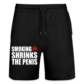 Smoking shrinks the penis - Stanley/Stella Unisex Bio Joggingshorts Trainer  - Schwarz - Vorne - Nik (191cm) & Marisol (170cm)