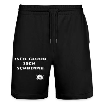 Sachsen Sprüche Sächsisch - Stanley/Stella Unisex Bio Joggingshorts Trainer  - Schwarz - Vorne - Nik (191cm) & Marisol (170cm)