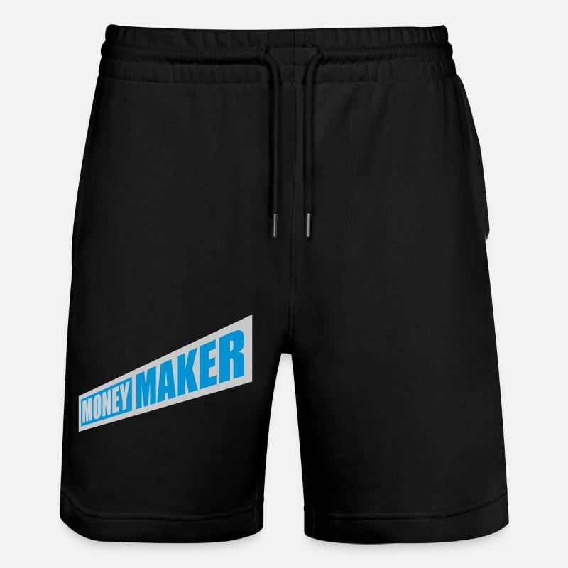 Money Maker Logo Text - Stanley/Stella Trainer Unisex Organic Jogging Shorts - black