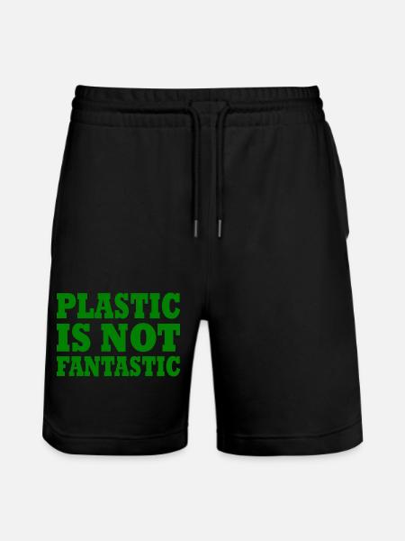 Plastic is not fantastic - Stanley/Stella Trainer Unisex Organic Jogging Shorts - black