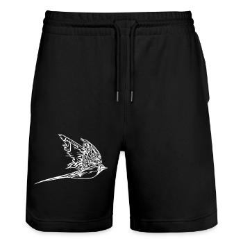 Hirondelle élégante en vol - Short de jogging bio TRAINER Stanley/Stella unisexe - noir - Devant - Nik (191cm) & Marisol (170cm)