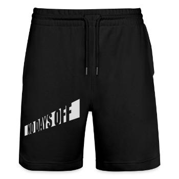 no days off Zitat - Stanley/Stella Unisex Bio Joggingshorts Trainer  - Schwarz - Vorne - Nik (191cm) & Marisol (170cm)
