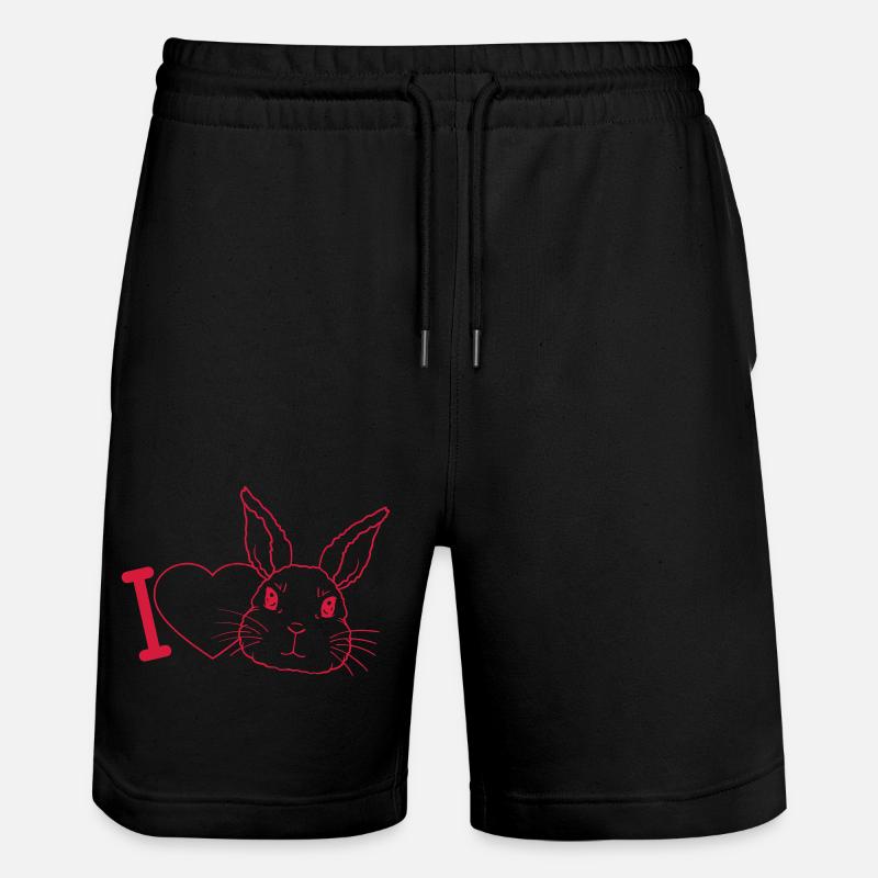 Logo J’adore les lapins - Short de jogging bio TRAINER Stanley/Stella unisexe - noir