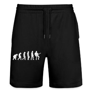 Gitarre Musiker Gitarrist Musik Gitarristin Band - Stanley/Stella Unisex Bio Joggingshorts Trainer  - Schwarz - Vorne - Nik (191cm) & Marisol (170cm)