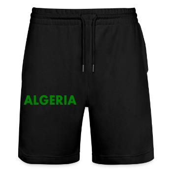 Algérie - Short de jogging bio TRAINER Stanley/Stella unisexe - noir - Devant - Nik (191cm) & Marisol (170cm)