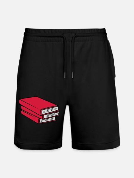 3 Books Stack Design - Stanley/Stella Trainer Unisex Organic Jogging Shorts - black