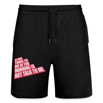 not talk to me - Stanley/Stella Trainer Unisex Organic Jogging Shorts - black - Front - Nik (191cm) & Marisol (170cm)
