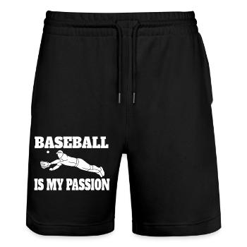 Baseball Baseballspiel Baseballliebhaber Geschenk - Stanley/Stella Unisex Bio Joggingshorts Trainer  - Schwarz - Vorne - Nik (191cm) & Marisol (170cm)