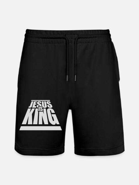 jesus is king quote - Stanley/Stella Trainer Unisex Organic Jogging Shorts - black