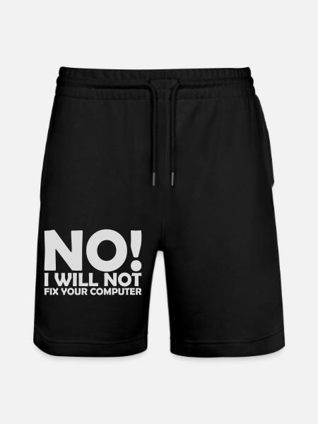 not fix your computer - Stanley/Stella Trainer Unisex Organic Jogging Shorts - black