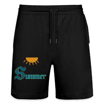 Summer - Stanley/Stella Unisex Bio Joggingshorts Trainer  - Schwarz - Vorne - Nik (191cm) & Marisol (170cm)