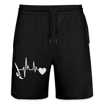 Windsurfer Surf Kitesurfer Windsurfer Windsurfing Cadeau - Short de jogging bio TRAINER Stanley/Stella unisexe - noir - Devant - Nik (191cm) & Marisol (170cm)