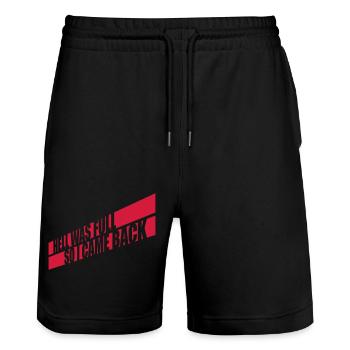hell was full Zitat - Stanley/Stella Unisex Bio Joggingshorts Trainer  - Schwarz - Vorne - Nik (191cm) & Marisol (170cm)