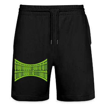 Binär Code Programm Sprache - Stanley/Stella Unisex Bio Joggingshorts Trainer  - Schwarz - Vorne - Nik (191cm) & Marisol (170cm)
