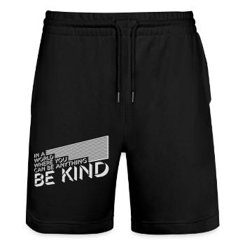you can be kind - Stanley/Stella Unisex Bio Joggingshorts Trainer  - Schwarz - Vorne - Nik (191cm) & Marisol (170cm)