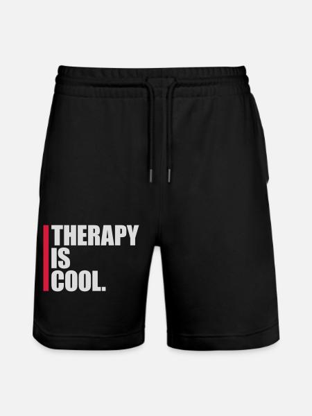 therapy is cool Quote - Stanley/Stella Trainer Unisex Organic Jogging Shorts - black