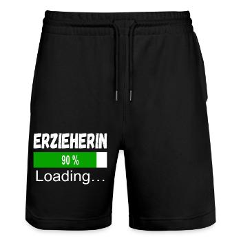 Erzieherin Ausbildung - Stanley/Stella Unisex Bio Joggingshorts Trainer  - Schwarz - Vorne - Nik (191cm) & Marisol (170cm)