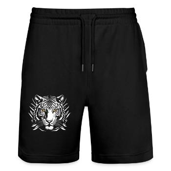 sauvage - Short de jogging bio TRAINER Stanley/Stella unisexe - noir - Devant - Nik (191cm) & Marisol (170cm)