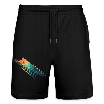 Retro-Tennis - Stanley/Stella Unisex Bio Joggingshorts Trainer  - Schwarz - Vorne - Nik (191cm) & Marisol (170cm)